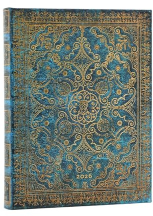 2026 Azure (Equinoxe) Ultra 12-month Day-at-a-Time Hardcover Flexi Dayplanner 2026 (Elastic Band Closure)