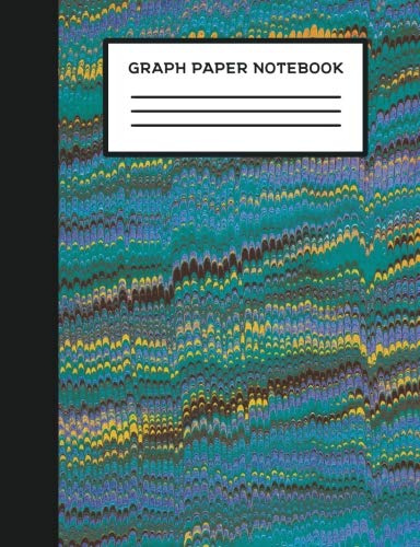 Graph Paper Notebook: Blue Vertical Vhs Pattern 7.44 x 9.69 Composition Notebook Style Journal 5x5 Grid For Graphing and Mathematics