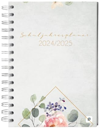 PERSEN Schuljahresplaner Ringbuch 2024/25 - Ringbuch, DIN A5, Lehrerkalender für alle Klassenstufen, mit Halbjahreskalender, Ferienkalender & Stundenplänen - Vintage