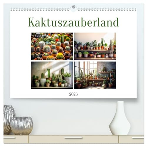 Kaktuszauberland (hochwertiger Premium Wandkalender 2026 DIN A2 quer), Kunstdruck in Hochglanz: Entfliehen Sie in das faszinierende Kaktuszauberland ... Kakteen das ganze Jahr über. (CALVENDO Natur)