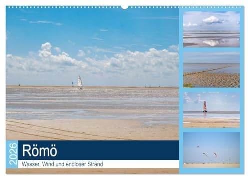 Römö - Wasser, Wind und endloser Strand (Wandkalender 2026 DIN A2 quer), CALVENDO Monatskalender: Genießen Sie eine Auszeit am Meer, mit 12 wunderbaren Strandaufnahmen von Römö. (CALVENDO Orte)