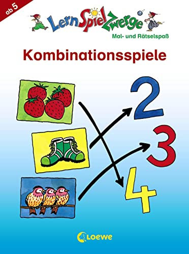 Kombinationsspiele: Mal- und Rätselspaß (LernSpielZwerge - Mal- und Rätselblocks): Vorschulblock mit Rätseln und Übungen ab 5 Jahre