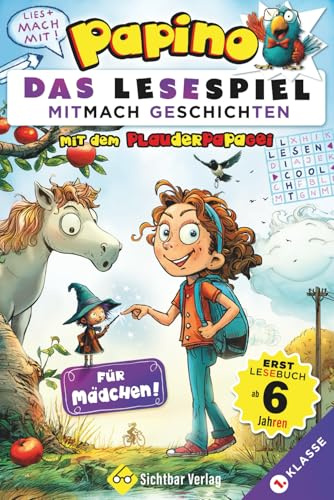 Papino – das Lesespiel: Mitmach-Geschichten mit dem Plauderpapagei (Für Mädchen | Erstlesebuch ab 6 Jahren)