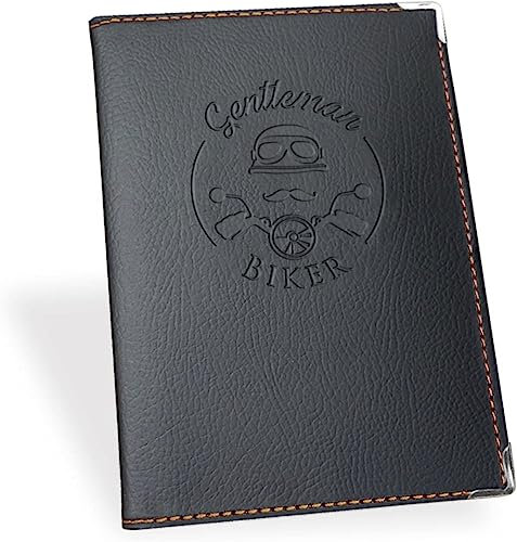 Jolis Papiers Porta Documenti Auto per Assicurazione, Patente, Carta di Circolazione, Nuove dimensioni : 17,5 x 13 cm, GENTLEMAN BIKER