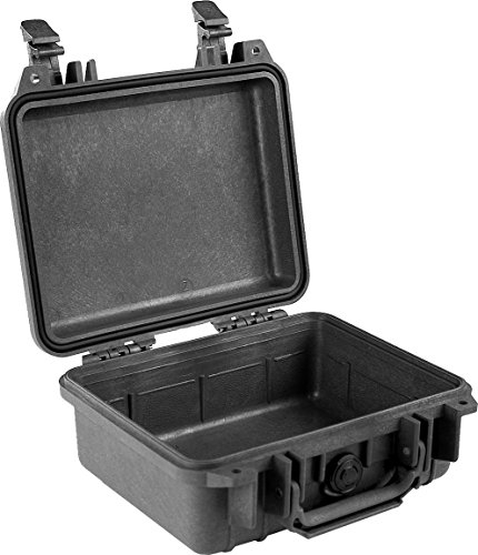 PELI 1200 Koffer für Kameras oder ähnliches empfindliches Equipment, IP67 Staub- und Wasserdicht, ohne Schaumstoff, Farbe: Schwarz