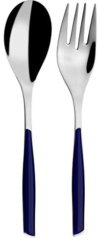 BUGATTI GLBU-021F11/12 Glamour Lot de 2 Pièces Service de Table SAN/Acier Bleu Marin 25 x 12 x 3 cm