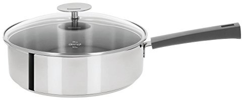 Cristel-S24MG - Sauteuse inox 24cm - Poignée backélite grise + couvercle- Collection Mutine