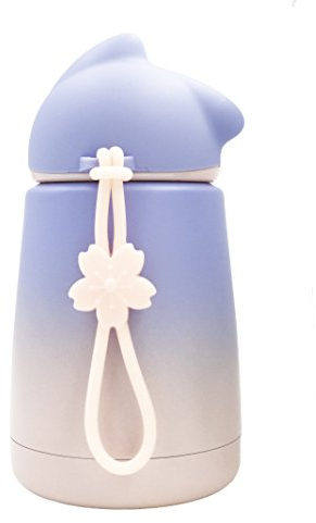 Bouteille isotherme en acier inoxydable Hello Dream - Mug de transport anti-fuite, portable pour voyages - Taille mini - Avec brosse et poignée - Couleur dégradée - 300 ml Blue-pink
