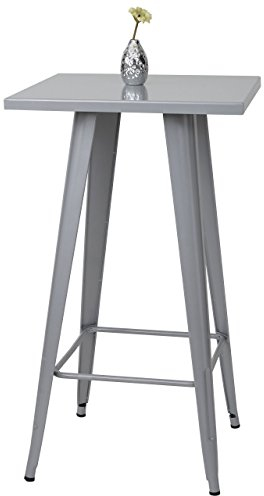 Mendler Stehtisch HWC-A73, Bistrotisch Bartisch, Metall Industriedesign 105x60x60cm - grau