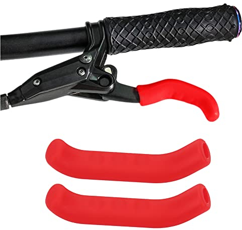 Dioche Bremshebelabdeckung, rutschfeste Silikongriffe für Bremsen, Griffschutz für Mountainbikes, Straßenfahrräder (rot)