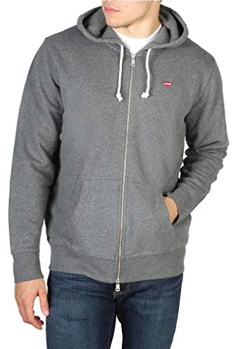Levi's Zip Up Felpa Uomo, Charcoal Heather Xx, L