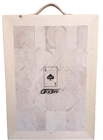 ACEJET Wooden Target Board for Throwing Knives & Small Axes & Tomahawk - Endgrain Pro - 32 inch - Oblong Hanging