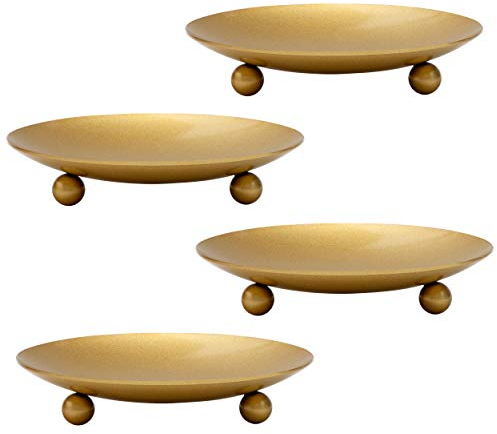 Kerzenständer Kerzenhalter Eisen Kerzenplatte Stumpenkerzenhalter, Dekorative Stumpenkerzenplatte Standfuß Kerzen Ständer für Stabkerze, LED & Wachskerzen, Räucherkerzen, Spa, Hochzeiten (4 Sätze)