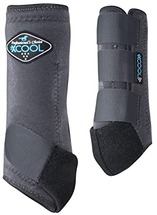 Professional's Choice 2XCOOL Sport-Medizin-Hufstiefel, schützendes und atmungsaktives Design für ultimativen Komfort, Haltbarkeit und Kühlung bei aktiven Pferden, 2 Stück, Anthrazit, Größe L