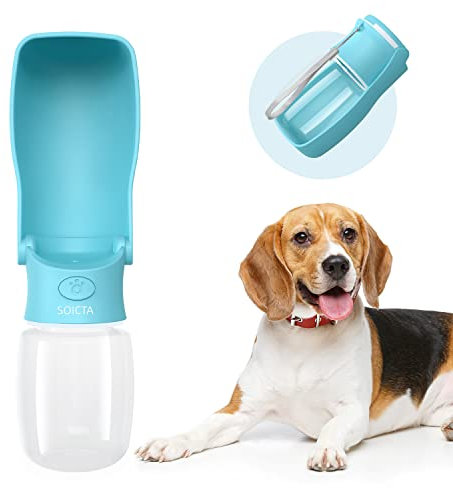 Portable Dog Water Bottle for Walking 19 OZ or 12 OZ Portable Pet Water Bottles for Puppy Small Medium Large Dogs Water Dispenser Pet Water Bowl Dog Accessories (19OZ Blue) (Blue 12 OZ)