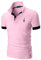 YCUEUST Hommes Cotton Basic Manche Courte Casual Polo Tennis Golf Poloshirt Rose XL