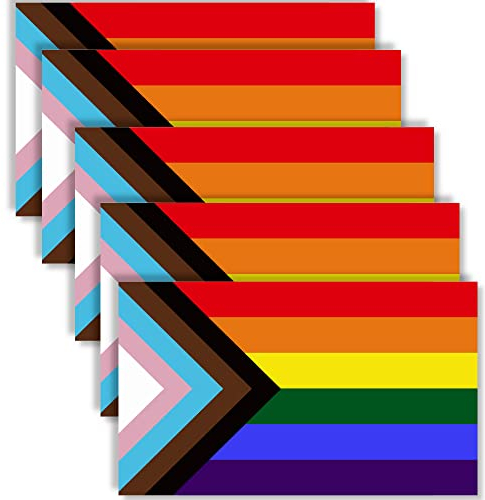 5 Stück Pride Flag Aufkleber, LGBTQ Regenbogen Banner Aufkleber, LGBT Ally Aufkleber für Auto, Stoßstange, Fenster, Laptop