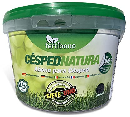 FERTIBONO CéspedNatura - Abono Orgánico de Liberación Lenta para Césped - Seguro para Mascotas y Familia, Nutrición Profunda sin Quemaduras - Apto para Todas las Estaciones,(4,5Kg)