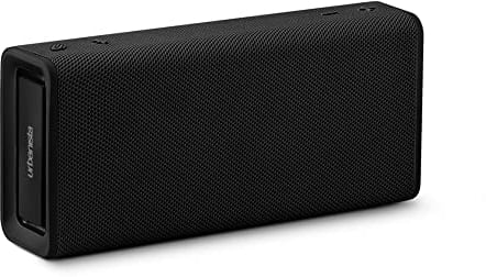 Urbanista Brisbane Plus Bluetooth 5.3 Lautsprecher, tragbarer kabelloser Lautsprecher mit Systemkopplung für Stereowiedergabe, 60 Std. Spielzeit, IPX5 wasserfest, USB-C-Aufladung, Mitternachtsschwarz