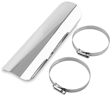 AUTO Exhaust Heat Shield Motorcycle Exhaust Muffler Pipe Heat Shield Guard for Universal Motorcycle Choppers Curisers etc.Metal Steel Silver Straight-no-holefor 38mm motorcycle exhaust chrome heat sh