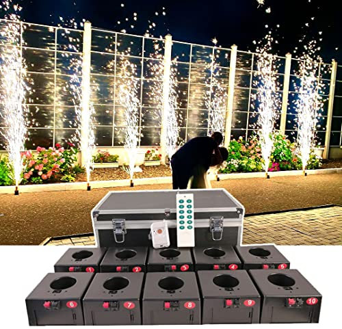 百信 Base per Fuochi D'Artificio Freddi - Sistema di Fuoco, Sistema di Fontana per Attrezzatura Pirotecnica con Telecomando Senza Fili per Effetti Speciali per Palcoscenici di Nozze al Coperto,10
