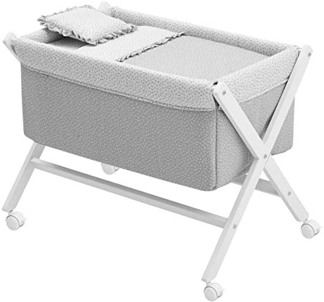 Cambrass - Holzminiwiege x 55x87x74cm Liberty Grau/Weiß 55x87x74 cm