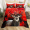 Loussiesd Hirsch Bettwäsche Tiere 135x200cm Bettwäsche Jugendliche Jugend Hirsch Blume Wald Motiv Bettbezug Set Jungen Kinder Mädchen Schlafzimmer Dekor Bettwäsche Braun Rot Bettwäsche Mikrofaser