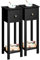 Yaheetech Black Slim Bedside Table Set of 2, Narrow Wooden Nightstand with Drawer & Shelf, Tall Telephone Table Hallway Side Table, 25x25x70cm