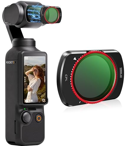 TOMAT Pocket 3 CPL Filter, Magnetischer Objektivfilter kompatibel für DJI Osmo Pocket 3 Creator Combo-Aluminium Version