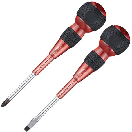 VESSEL 220-2PS-PRE Ball Grip Driver Premium Set of 2 (Red)