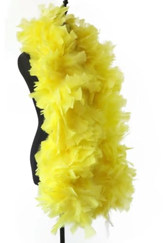 OWNPET 2 Meter braune Türkei-Federboa, großer Flauschiger Marabu-Federn-Schal für Cosplay, 200 g, Kleidungsdekoration, Pflaumenboas
