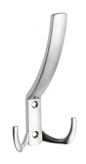 BRESKO 1-10 Stk Kleiderhaken Garderobenhaken Wandhaken Haken Halterung Garderobe Huthaken Türhaken Mantelhaken Wandgarderobe (Groß Chrom matt, 2 Stück)