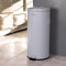 CHARLES BENTLEY Kitchen Bin, 30 Litre, Steel, Round, Retro Style, Kitchen Pedal Waste Bin, Light Grey, Contemporary, Aesthetic, Convenient, Side and Lid Handles, Inner Bucket, Easy Emptying (70x30cm)
