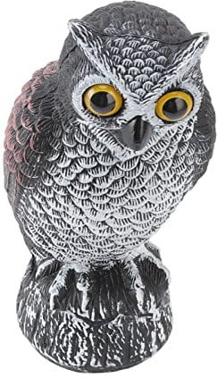 AndBird Eulen-Köder aus Kunststoff mit Drehbarem Kopf/Augen, Garteneule Zur Vogelabwehr, Wasserdicht und Sonnenschutz, Gartendekoration für den Außenbereich