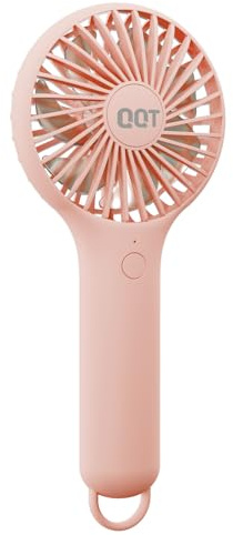 QQT Mini Handheld Fan, Small Personal Cooler with 3 Speeds Portable Battery Operated USB Rechargeable Makeup Eyelash Dryer Strong Airflow for Travel