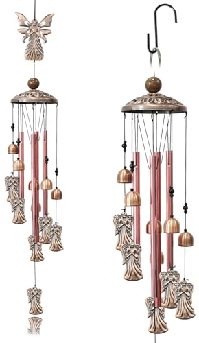 klangspiele, Windspiel für draußen hängend, Windspiel Metall Engel, Engel gartendeko, deko Engel, Glockenspiel Wind, hexenglocke für Hof, Balkon, Terrasse und Heimdekoration