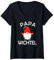 Damen Papa Wichtel Partnerlook Familien Outfit Männer Weihnachten T-Shirt mit V-Ausschnitt