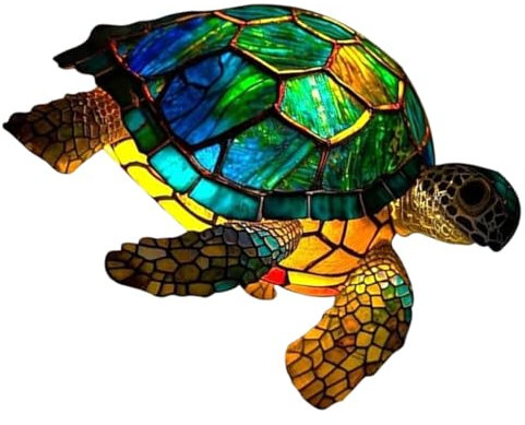 tuwiwol Lampe de Table de Chevet en Forme d'animaux, élégante et Pratique, en résine, Style Animal, Lampe de Bureau, veilleuse Animale, Lampe de Table Facile, Tortue de mer Magique