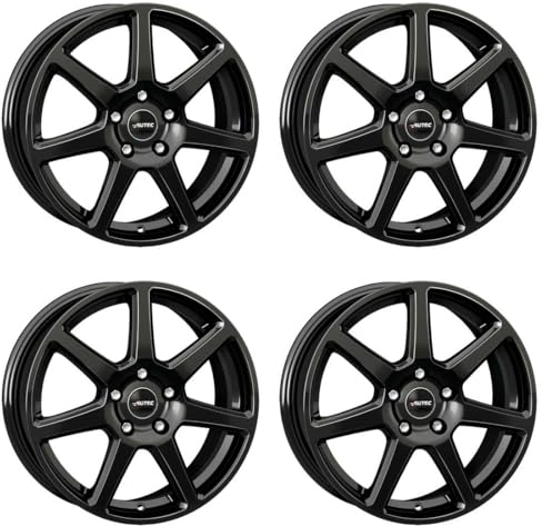 4x AUTEC Felgen Alufelgen TALLIN 6.5x16 ET38 5x112 Schwarz kompatibel mit Mercedes-Benz C A Vito V B CLA Vaneo Marco Polo