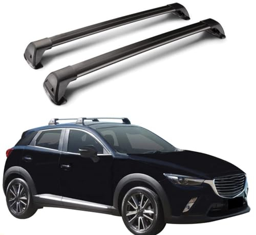 CCLXWY 2 Stück Aluminium Dachträger Relingträger für Mazda CX-3 5-Door SUV 2015-2020,Dachgepäckträger-Alu Relingträger,für Fahrradträger,Dachboxen Oder Als Skihalter,B