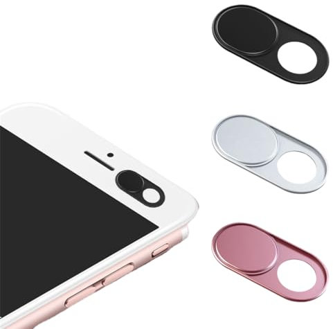 QEDBOJE Copri Webcam, [3 Pezzi] Slider Webcam Ultra Sottile, Privacy-Schutz, Camera Cover per Laptop, PC, Computer Portatile, Phone, Tablet, Smartphones, Noteboook PRO (Schwarz, Silber, Rose Gold)