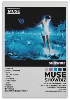 LISHDUNS Muse Poster, Showbiz, Album, Poster, Schlafzimmer, Wohnzimmer, Wanddekoration, Poster, Ästhetik, Art-Deco, 30 x 45 cm, ungerahmter Stil
