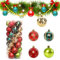 30 Stück Kunststoff Weihnachtskugeln, 6cm Weihnachtskugel Ornamente,Weihnachtskugeln,Baumschmuck Christbaumkugeln,Christbaumkugel-Set für Weihnachtsdekoration,Hochzeit,Geburtstagsfeie(Rot,Grün& Gold)