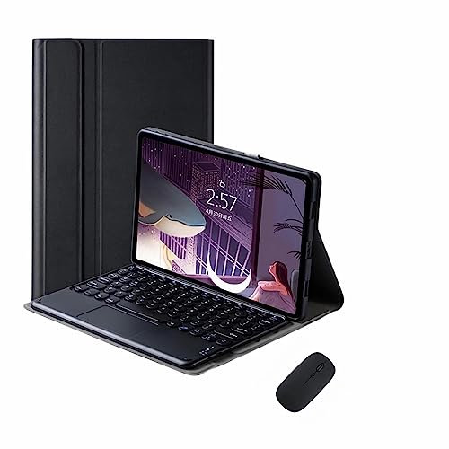 XFTeoux Funda con Teclado para Xiaomi Pad 6 / Pad 6 Pro 11 Inch 2023 Tablet, Teclado Bluetooth con trackpad Desmontable magnético, Teclas Redondas, Funda de Soporte Ligera,Negro