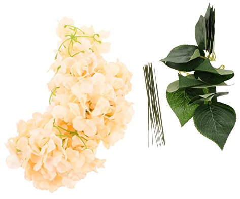 CAXUSD 10stücke Künstliche Hydrangea Blumenarrangements Dekorative Fake Bouquets Für Und Partydesign Champagnerfarbe