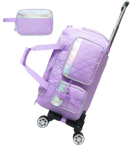 Reisetasche Mit Rollen Sporttasche für Damen Schwimmtasche Sport Tasche Mit Rollen Duffel Bag Weekender Mit Rollen