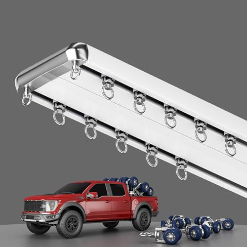 Bastone per Tenda Doppio, Set di Binari per Tende in Alluminio, Binario per Tende da 1-10 Metri Scorrevole, per Divisorio, Finestra A Bovindo(White,2m(6.6ft))