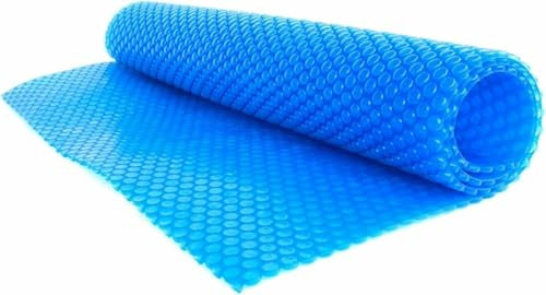 AFLEPCBRQ Dustproof Pool Protector Pool Cover In-Ground Above-Ground Pools Cover Bubbles Solar Blanket, Heat Retaining Insulating, Rectangular Blue, 400 Micron Bubble -1