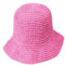 Goldenpoint Donna Accessori Mare Serie Tinta Unita - Cappello Bucket in Maglia Effetto Crochet Tinta Unita Taglia Unica Colore Rosa