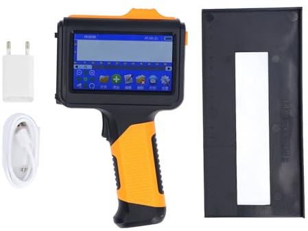 Handheld -Tintenstrahldrucker Tragbarer BT -Inkjet -Codierungsgerät für Text QR Barcodes Nummer 12.7mm 4.3in LED -Touchscreen (EU Plug AC110-240V)